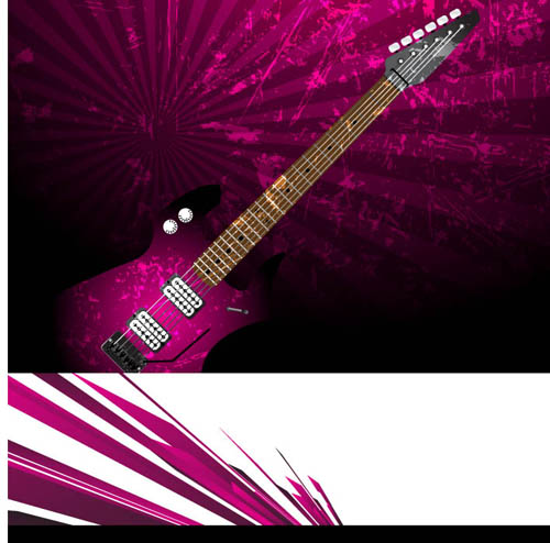 Grunge background with Guitar vector