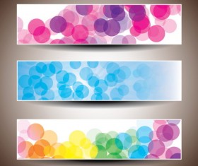 Halation colored banners vector