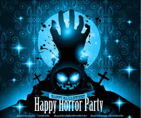 Halloween Night Event Flyer Party vector material 01