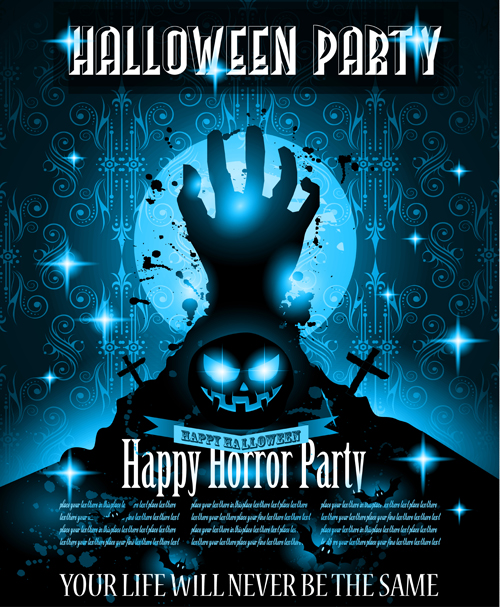 Halloween Night Event Flyer Party vector material 01