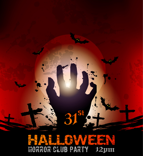 Halloween Night Event Flyer Party vector material 02