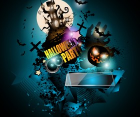 Halloween Night Music Party flyer template vectors 03