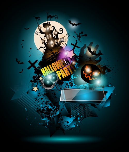 Halloween Night Music Party flyer template vectors 03