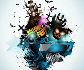 Halloween Night Music Party flyer template vectors 04