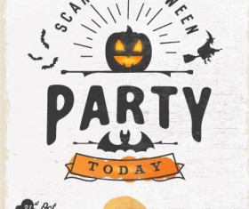 Halloween party night poster vintage vector material 01
