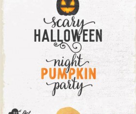 Halloween party night poster vintage vector material 02