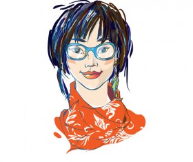 Hand drawn fashion model material vector 01