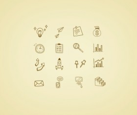 Hand drawn style business icons