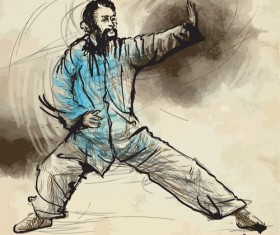 Hand drawn taiji design vector 02