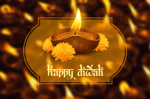 Happy Diwali ethnic styles background vectors 02