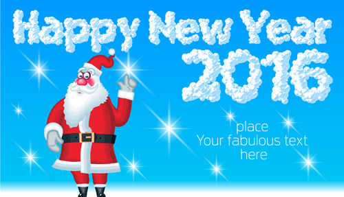 Happy new year 2016 and santa claus creative design 01