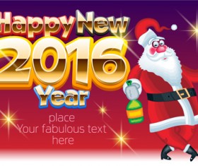 Happy new year 2016 and santa claus creative design 04