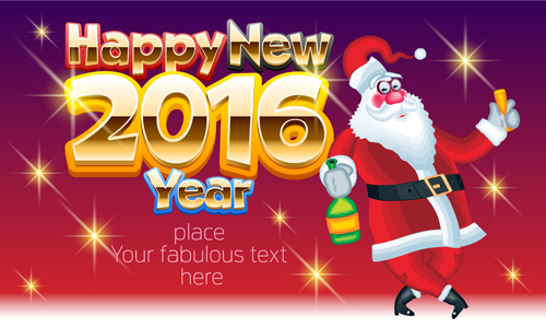 Happy new year 2016 and santa claus creative design 04