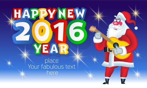 Happy new year 2016 and santa claus creative design 05