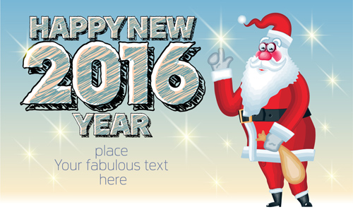Happy new year 2016 and santa claus creative design 06