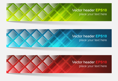 Header banners modern design vectors 01