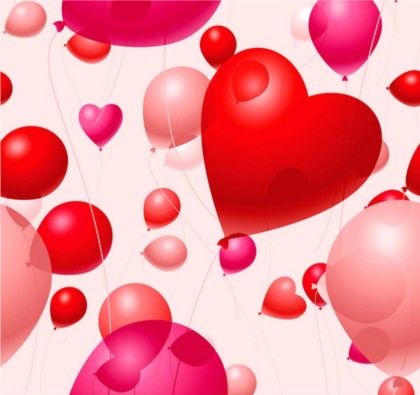 Heart-shaped balloons vector pattern