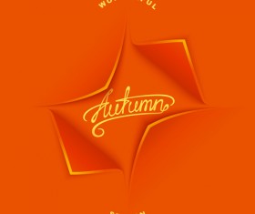 Incision paper autumn background art vecotr 01