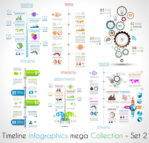 Infographic timeline vector template 03