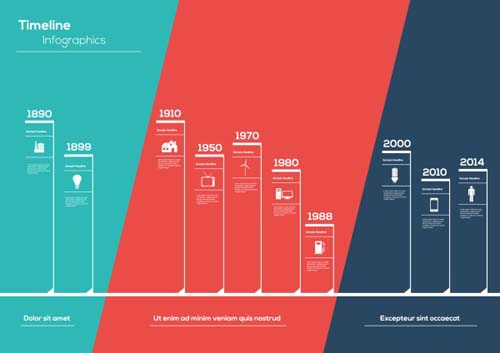 Infographic timeline vector template 05