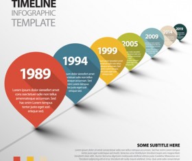 Infographic timeline vector template 07