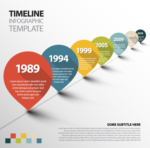 Infographic timeline vector template 07