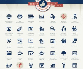 Internet marketing business icons vector