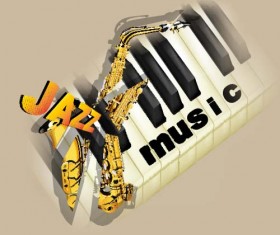 Jazz music creative background vector 01