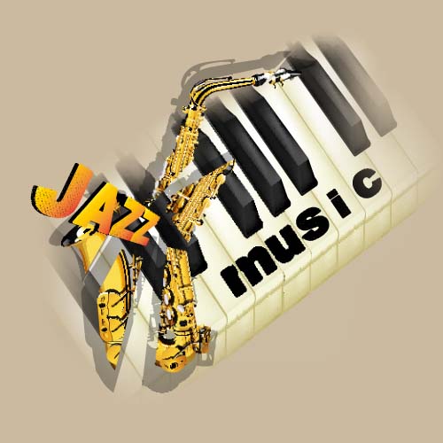 Jazz music creative background vector 01