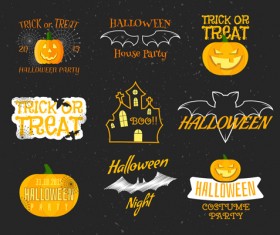 Logos halloween party design vector