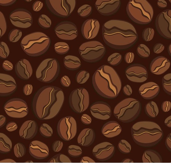 Lovely coffee beans vector seamless pattern