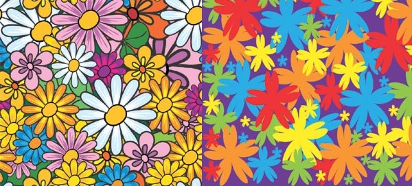 Hand painted flowers pattern vector