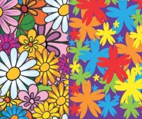 Hand painted flowers pattern vector
