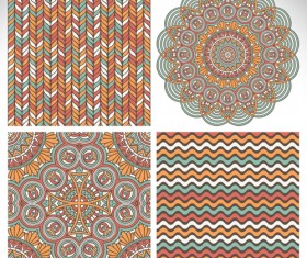 Mandala ornaments with seamless pattern vector 01
