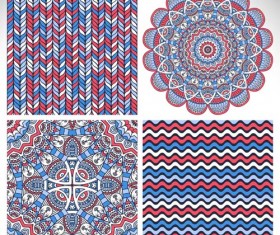 Mandala ornaments with seamless pattern vector 02