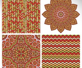 Mandala ornaments with seamless pattern vector 03