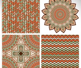 Mandala ornaments with seamless pattern vector 07