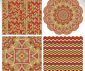 Mandala ornaments with seamless pattern vector 08