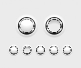 Metal web button circular vector