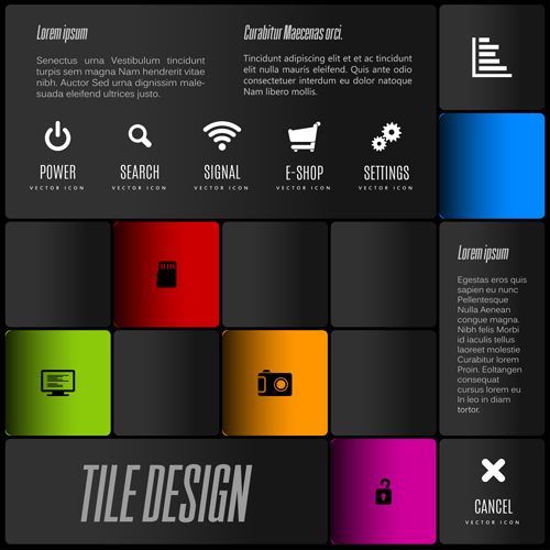 Mobile interface layout vector material 07