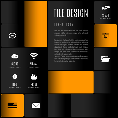 Mobile interface layout vector material 09