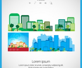 Modern Urban Landscapes set vectors 01