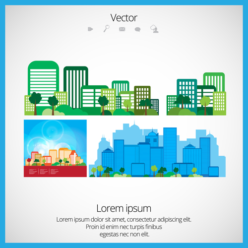 Modern Urban Landscapes set vectors 01