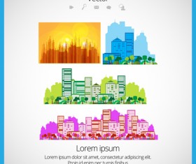 Modern Urban Landscapes set vectors 02