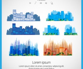 Modern Urban Landscapes set vectors 03