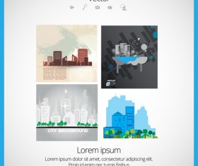 Modern Urban Landscapes set vectors 04
