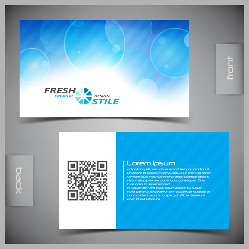 Modern business cards front and back template vector 01