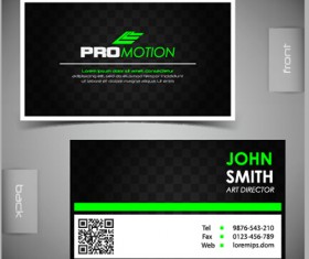 Modern business cards front and back template vector 03
