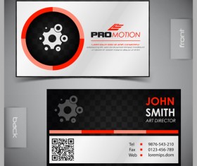 Modern business cards front and back template vector 04