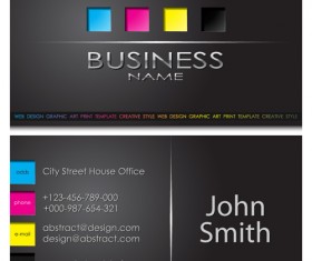 Modern business cards front and back template vector 05